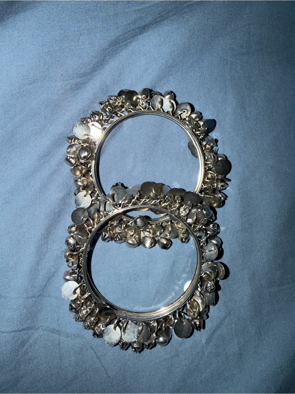 Silver Tone Bell Charm Bangles - Women Jewelry